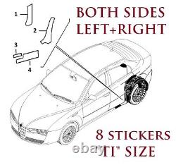 A set of 8 ALFA ROMEO 159 TI Stonechip Protective Stickers COMPLETE BOTH SIDES