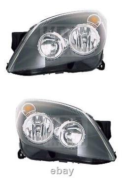 For Vauxhall Astra 2005-2009 Front Headlamp Black Left & Right Both Side Set