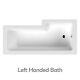 Nuie 1800mm L-shaped Square Shower Bath Left Right Hand Modern Bathroom Tub