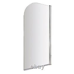 Baignoire droite simple Nuie Barmby en acrylique blanc avec écran rond pour salle de bains